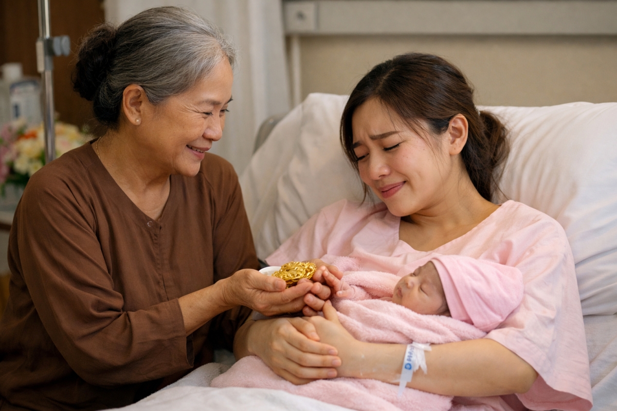 Ngày tôi sinh, chiếc túi vải mẹ chồng trao ngay ở bệnh viện khiến tôi bật khóc